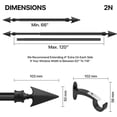 thumbnail image 4 of Deco Essential 66 to 120 inches Extendable Curtain Rod for Windows with Flat Arrow Finials (3/4" Dia, Black) 2 Pcs, 4 of 8