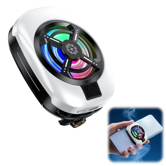 Portable Phone Cooler With Rechargeable Battery 10W Fast Fan Adjustable 3 Speed Settings Quiet Operation For Gaming Streaming And Video Calls Universal Smartphone Compatibility