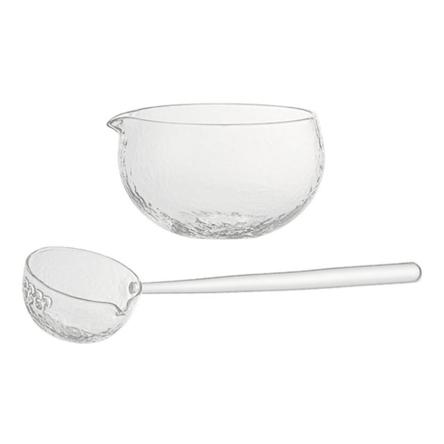 Bewildely Glass Matcha Bowl Spoon with Pouring Japanese Style Gift for Office Utensilios de cocina