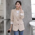 thumbnail image 5 of Chaqueta Blazer de otoño para mujer, abrigo informal coreano de manga larga con bolsillos, chaqueta holgada sólida para oficina para mujer, 5 of 5