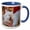 Blue/White, variant on 3drose, Cute Photpgraphic Portrait of a Yawning Family Pet Van Cat, 11oz Two-tone Red Mug