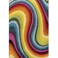 thumbnail image 2 of JONATHAN Y DAZZLE Flow Abstract Swirl Area Rug, 3 x 5, Red/Yellow/Blue, 2 of 9