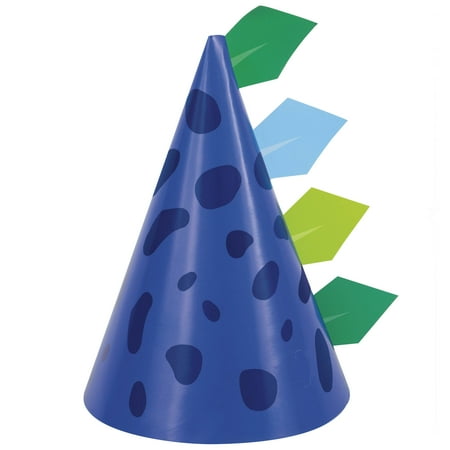 Way to Celebrate! DIY Blue & Green Dinosaur Paper Party Hats, 8ct