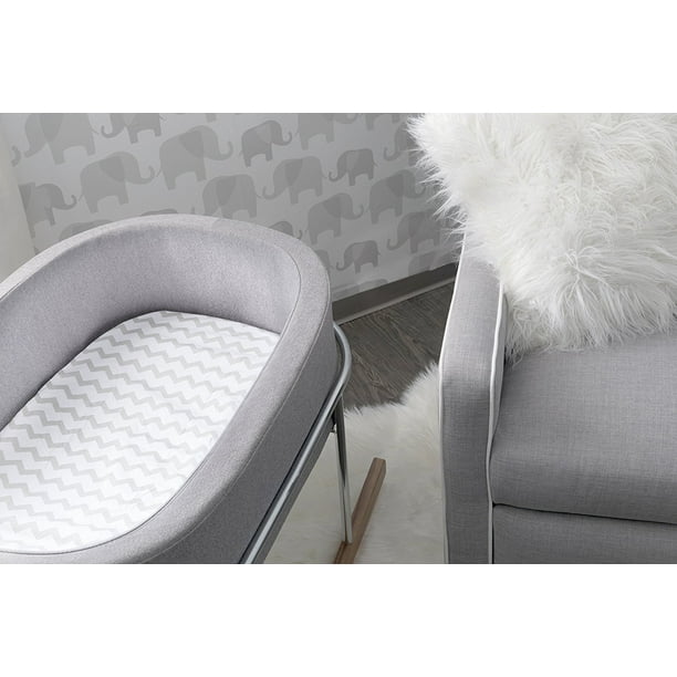 Ely's & Co Waterproof Sheet No need for Mattress Pad Cover 2 Pack Grey Chevron and