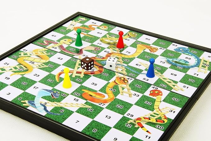 Tradeopia Magnetic Classics – Jeu Magnétique Serpents et Échelles de 10 Pouces, Jeu Classique Magnétique