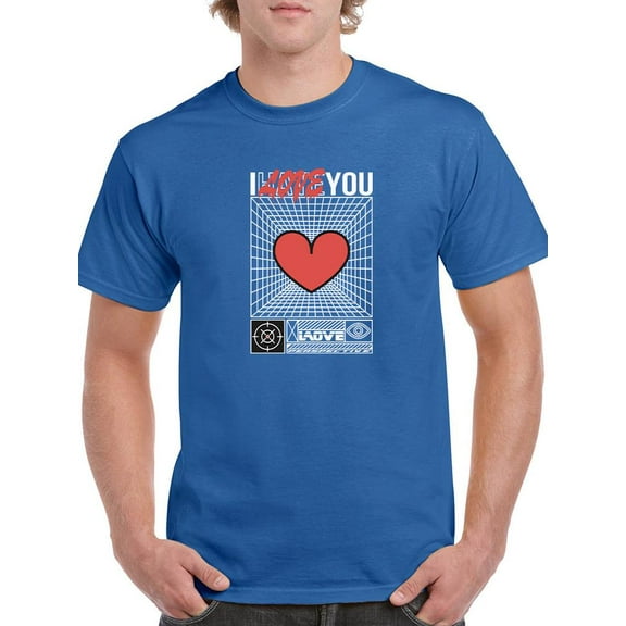 Abstract I Love You T-Shirt Men -Image by Shutterstock, Male XX-Large