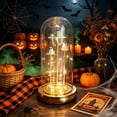 thumbnail image 6 of Halloween Tabletop Ghost Glass Lantern, Spooky Ghost Ornament LED Light for Home Party Decor, 6 of 6