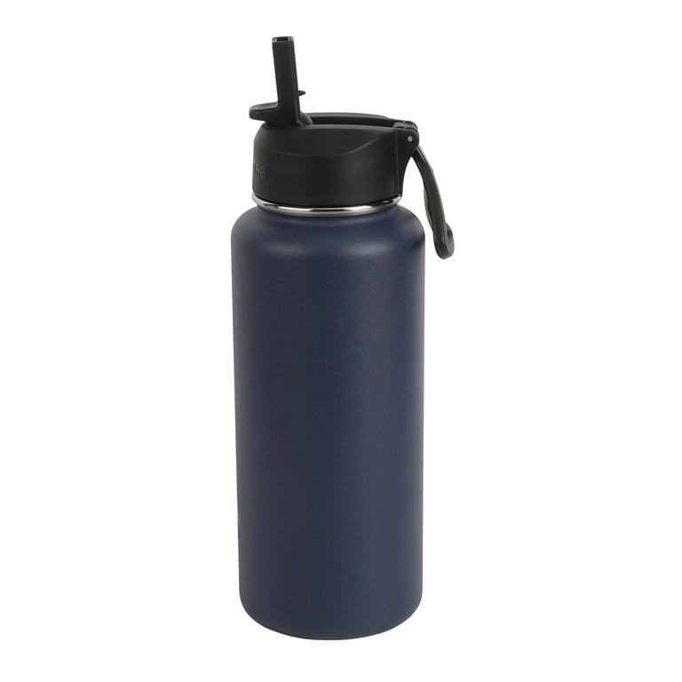 Ozark Trail Stainless Steel Bottle with Flip Straw Lid - Blue - 32 oz