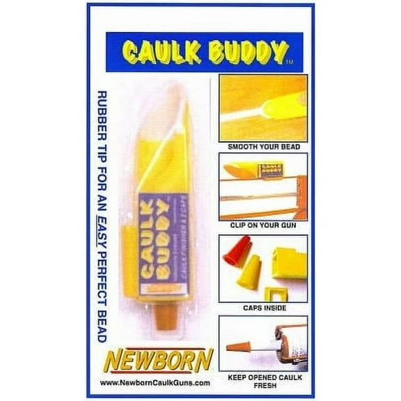 Newborn Caulk Buddy Caulk Finisher Tool - Lightweight Plastic - 1 Pack, Yellow