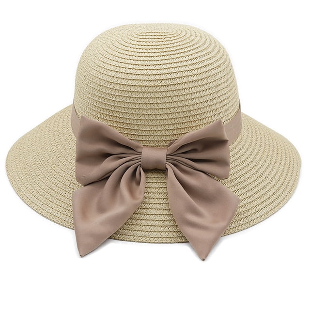 56-58 cm circunferencia del sombrero sombrero de ala grande para mujer sombrero de verano sombrero para sol de playa sombrero de paja con lazo