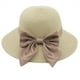 thumbnail image 1 of Sombrero de ala grande para mujer, de 56 a 58 cm de circunferencia, para verano, playa, sol, paja con lazo, 1 of 5
