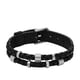 thumbnail image 1 of Pulsera Fossil JF04473040 de Acero Inoxidable con Cuero Negro, 1 of 7