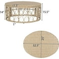 thumbnail image 2 of kevinplus ø32.5'' Boho Oval Wicker Coffee Table Rattan Round Coffee Table for Living Room Outdoor & Indoor, Modern Farmhouse Countryside Style, Easy Assembly, Brown, 2 of 16