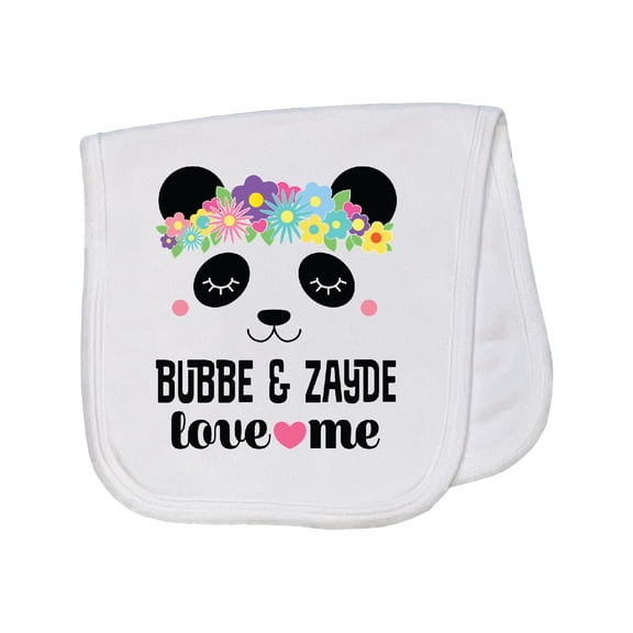 Inktastic Bubbe and Zayde Grandchild Panda Baby Burp Cloth