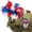 H, variant on Memorial Day Flowers for Cemetery, Outdoor Grave Decorations, Artificial Patriotic Cemetery Flowers for Grave - Red White Blue Roses with American Flags for Veterans, Style A
