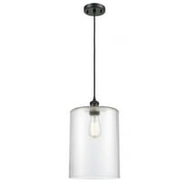 516-1P-BK-G112-L-Innovations Lighting-Cobbleskill - 1 Light Cord Hung Mini Pendant In Industrial Style-14 Inches Tall and 9 Inches Wide-Matte Black