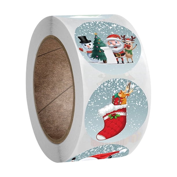 Rollos De Pegatinas Decorativas Navideñas Para Regalo, 1 Rollo