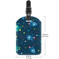 thumbnail image 6 of Square 2Pack PU Leather Space Rocket Ships Stars Cruise Luggage Tag with Privacy Cover and Name ID Tag for Travel Handbags Backpacks Luggage Tags, 6 of 6