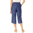 thumbnail image 3 of Woman Within Plus Size Drawstring Denim Capri, 3 of 6