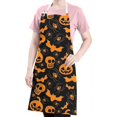 thumbnail image 5 of Halloween Spider Bat Apron-Garden Aprons for Women with Pockets-Cotton Linen Waterproof Kitchen Cooking Gardening Aprons Adjustable for Kitchen,Cooking,BBQ and Salon 32"x27", 5 of 7