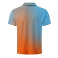 thumbnail image 5 of BRGZLK Polo Shirts for Men Summer Trendy Ombre Short Sleeve Collared Button Golf Shirts Lightweight Breathable Slim Fit Basic Workout Tops Orange L, 5 of 5