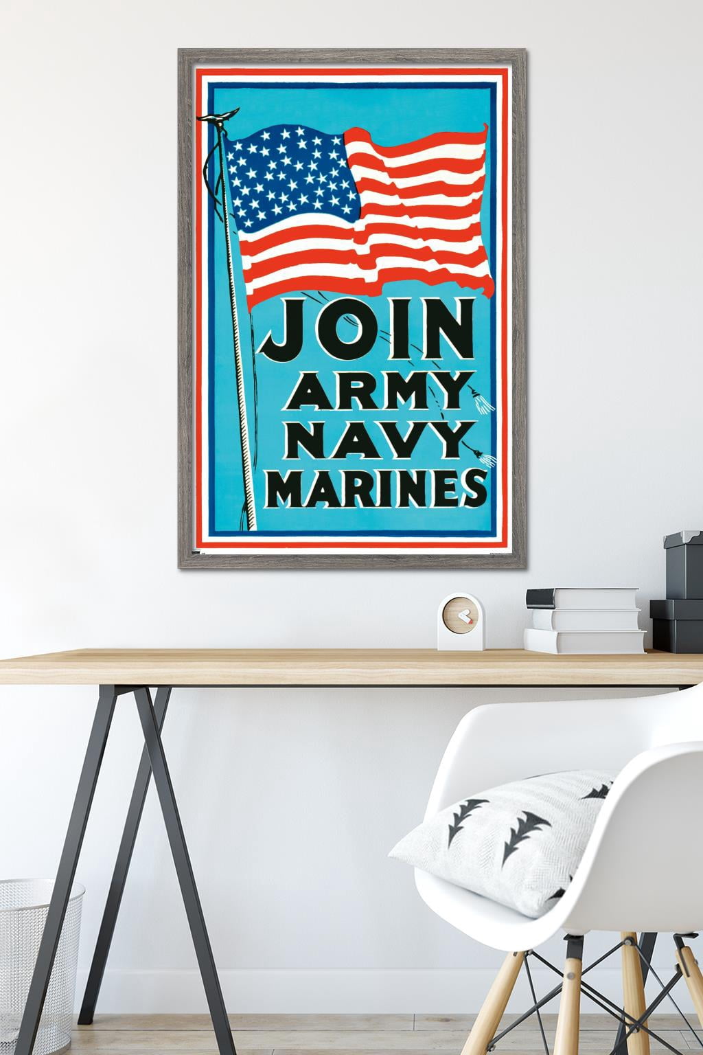 Join Army Navy Marines Wall Poster, 22.375" x 34" Framed