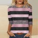 thumbnail image 1 of TaTaai Women Crew Neck 3/4 Sleeve Printed Pullover Top Casual Fashion Ladies Outdoor Gathering Wear Lightweight Breathable Non-See-Through No Fading Soft Fashion Top Gift, 1 of 5