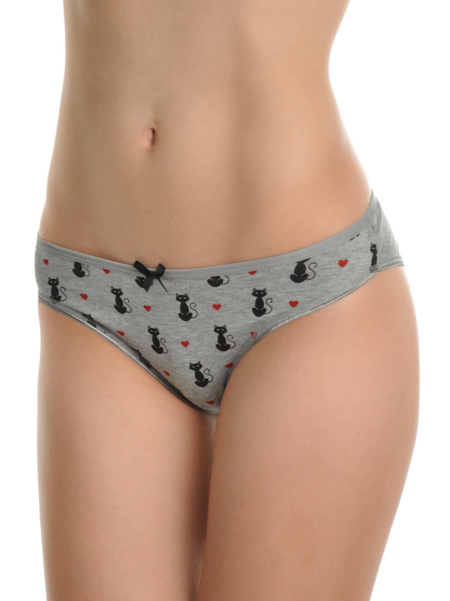 6 pack Angelina Women's   Cotton Panties with Cat design  Underwear Panties 