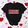 thumbnail image 2 of Enjoytime Women's Blouses Valentine Lover Heart Printed Round Neck Short Sleeve Tops Trendy Fashion Shirts Plus Size Womens Clothing Black S, 2 of 7