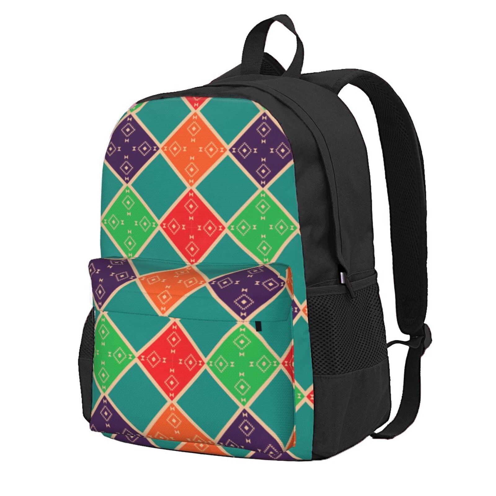 XMXY Retro Rhombu Diamond Texture Backpack Laptop Bag for