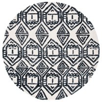 SAFAVIEH Metro Peronel Diamond Area Rug, Black/Ivory, 6' x 6' Round