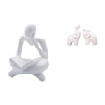 thumbnail image 1 of Figura de lector abstracta, escultura de , figura humana, decoración de resina, arte moderno, artesanías, adecuada para oficina, estante, dorm, 1 of 8