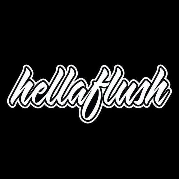 2x White 7" JDM Euro HellaFlush Drifting Racing Car Vinyl Decals Stickers