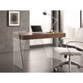 thumbnail image 7 of Casabianca Home ARCHIE office desk in walnut veneer with clear glass., 7 of 7