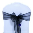 thumbnail image 2 of mds Pack of 10 Organza Chair Sash Bow Sashes for Wedding Decoration -Black, 2 of 7