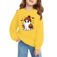 thumbnail image 2 of Chandail à Col Rond à Manches Longues pour Enfants, Décontracté et Tendance, Imprimé 2D d'Halloween, Jaune, 2 of 6