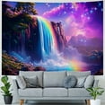 thumbnail image 4 of BCIIG  Fantasy Waterfall Tapestry,  Wonderland Purple Galaxy Tree Landscape UV Reactive Wall Hanging Tapestries for Bedroom, Living Room  60x50inch, 4 of 6