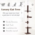 thumbnail image 3 of Pawhut 9' Adjustable Height Floor-To-Ceiling Vertical Cat Tree - Brown and White, 3 of 9