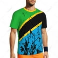 thumbnail image 5 of Exclusive design Tanzania Flag Grain 3D Printed Men For Running Bike Soccer Tennis Fitness Sports tshirt Mesh Fans Short T-shirt, 5 of 15