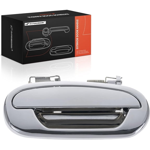 A-Premium Rear Right Passenger Side Exterior Door Handle Compatible with Ford F-150 F150 2001 2002 2003, Crew Cab Pickup, Chrome, Replace# F75Z-7826600
