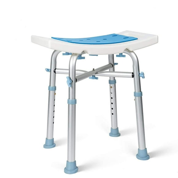 OasisSpace Heavy Duty Shower Chair 500lb, Padded Bath Seat with Height Adjustable Tube - Medical Tool Free Anti-Slip Shower Bench Bathtub Stool Seat for Elderly, Senior, Handicap & Disabled