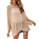 thumbnail image 1 of Mujeres Crochet Hollow Out Cover Up Beach Bikini traje de baño Blusa de malla de manga larga para viajes de vacaciones al aire libre, 1 of 5