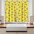 thumbnail image 2 of Ambesonne Umbrella Kitchen Curtains, Rain Accessory Pattern, 55"x45", Yellow and Violet, 2 of 3