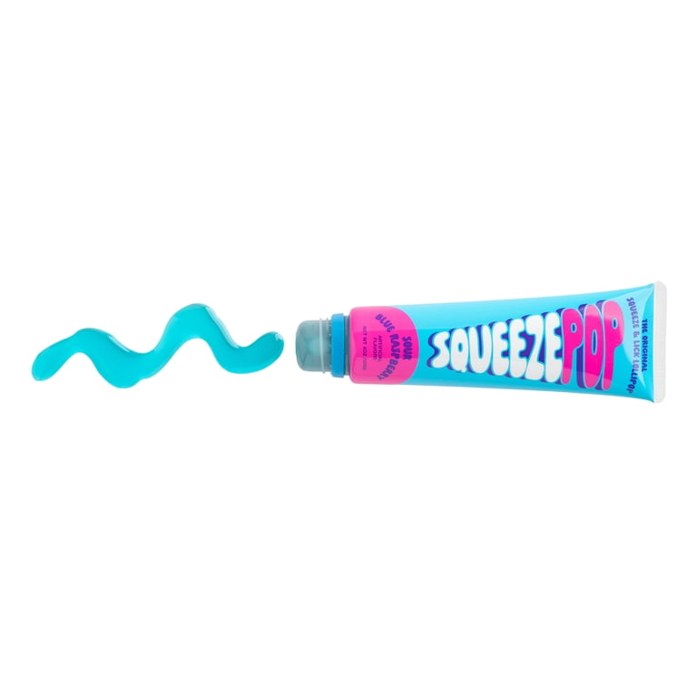 Iconic Candy Nut-Free Blue Raspberry Squeeze Pop Lollipop, 4 oz