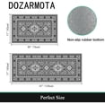 thumbnail image 3 of 2 Piece Boho Kitchen Decor Rug Set, Vintage Floral Bohemian Kitchen Floor Mats, Non Skid Washable Gray Kitchen Runner Carpet 17"x30"+17"x47" Grey, 3 of 6
