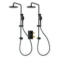 thumbnail image 3 of Square 3-functions thermostatic valve, 2 adjustable shower post systems, Matte black finish, 3 of 8