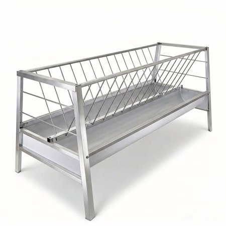 Heavy Duty Livestock Feeder Galvanized Goat Feeder for Goats Sheep Calves Weather Resistant Goat Feeder with Hay and Grain Feeder