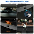 thumbnail image 5 of Cargo Security Rear Trunk Cover Retractable Cargo Cover Black All-Season Use, 5 of 7