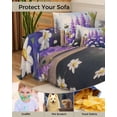 thumbnail image 4 of Purple Lavender Daisy Oil Painting Flower Garden Bee Sofa Couch Covers for 3 Cushion Couch,Washable L Shape Sectional Sofa Covers for Loverseat/Pet/Kid,Slipcover Throw Blanket Futon Cover 71x134, 4 of 8