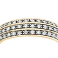 thumbnail image 3 of 9ct Gold Jewelco London 1/4ct Diamond Micro Bead 3 Row Pave Wedding Ring 3.5mm, 3 of 8